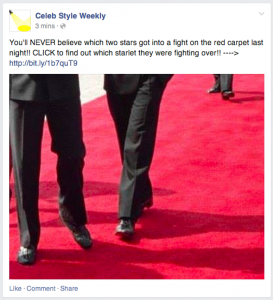 Et typisk eksempel på hva Facebook vil fjerne.