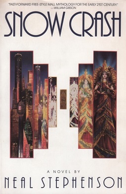 Boken Snow Crash av Neal Stephenson. (Omslag: Jean-François Podevin)